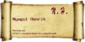 Nyagul Henrik névjegykártya